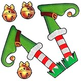 Coogam Christmas Car Magnets Elf Legs Reflective Magnetic Decoration Decal for Car Fridge Refrigerator Garage Mailbox Vehicle Truck Xmas Holiday