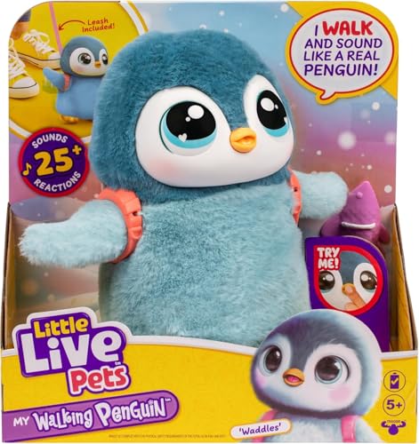 image for Little Live Pets Walking Penguin My Pet Waddles, Interactive Plush Pen