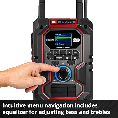 Einhell cordless building site radio TE-CR 18 Li DAB+/FM/BT - Solo Power X-Change (18 V, DAB+, FM, Bluetooth, AUX, USB, automatic station search, TFT colour display, IP65, without battery) 7 Einhell cordless building site radio TE-CR 18 Li DAB+/FM/BT - Solo Power X-Change (18 V, DAB+, FM, Bluetooth, AUX, USB, automatic station search, TFT colour display, IP65, without battery) - Image 7