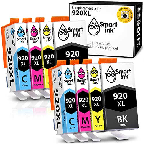 Smart Ink Cartouche d’Encre Compatible pour HP 920 XL 920XL Pack de 8 (2 Noir, 2 Cyan, 2 Magenta, 2 Jaune) Compatibles pour HP Officejet 6000 6500 6500 A 7000 7500 A Cover