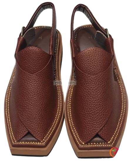 Handmade Kaptaan Chappal, Pure Leather Dotted Textured Sandals, Traditional Peshawari Chappal