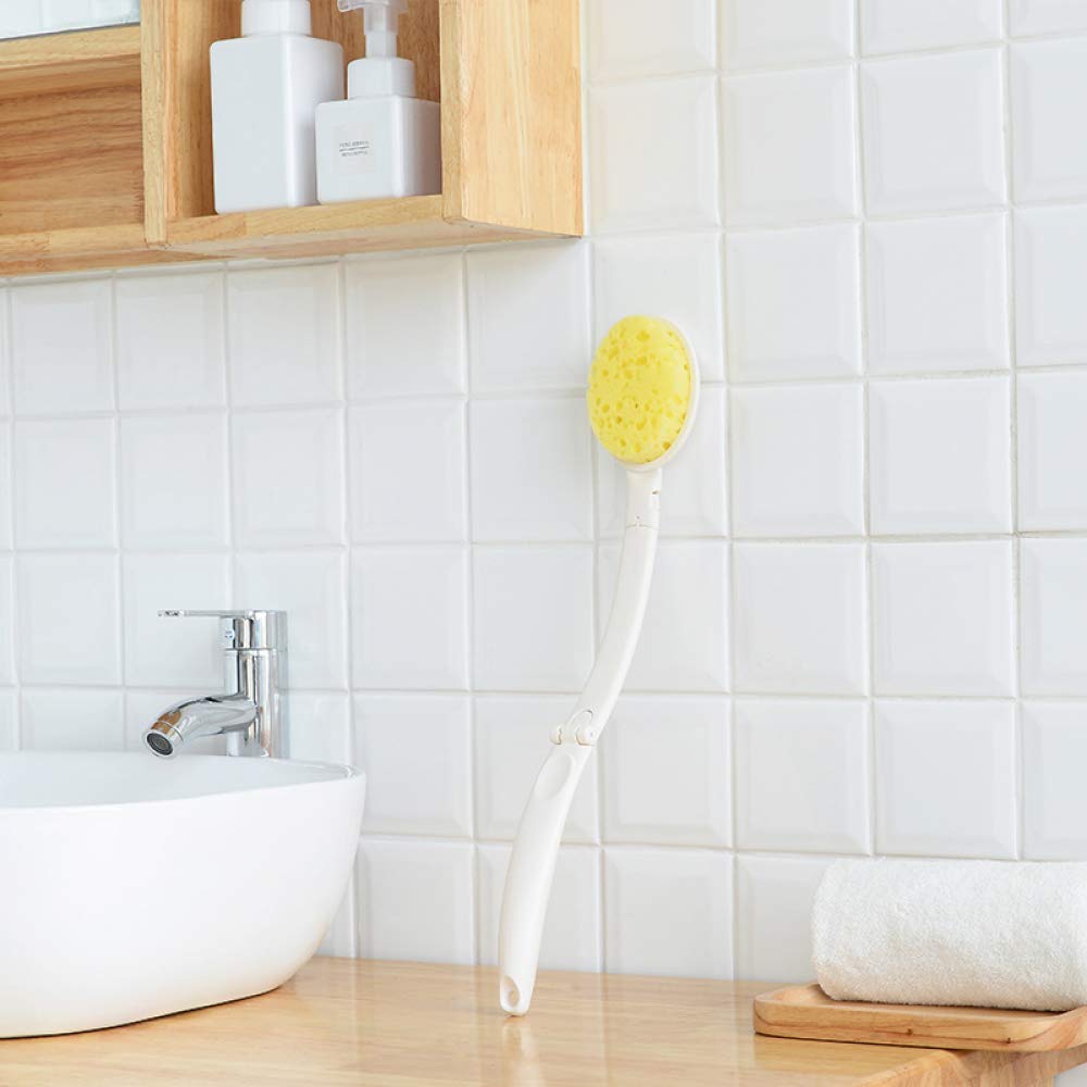 Juego de brochas de baño JDF 3 en 1 para Ducha, Cepillo Corporal de Mango Largo de 19 ", Esponja de baño y exfoliación Suave y Salud de la Piel Mejorada, Adecuado para Hombres y Mujeres