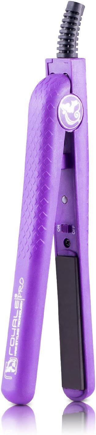 Royale Classic Diamond Deep Purple Soft Touch Professional Flat Iron Hair Straightener - 100% Ceramic Tourmaline Plates - Nano & Floating Plate Technology - Far-Infrared Heat - Anti-Static, Anti-Frizz