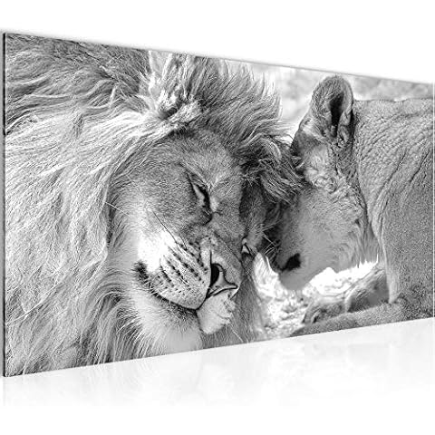 Runa Art Tableau Lions Noir et Blanc Cover