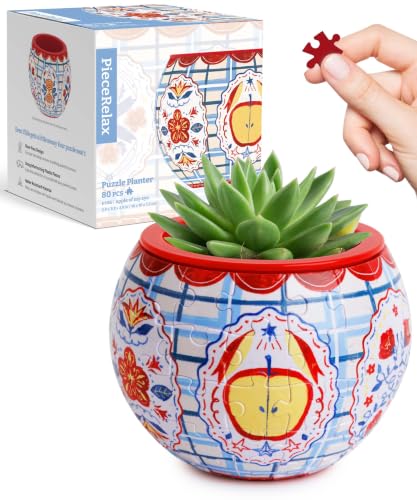 Image of PieceRelax Unique 3D Puzzle Planter - 80 Plastic Pieces [K1155]