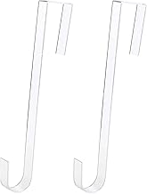 2 pcs Christmas Wreath Hanger,Wreath Hanger for Front Door,12in Length Clear Wreath Hanger, Door Wreath Hook for Christmas Home Office Wall Wedding Wreaths or Decorations