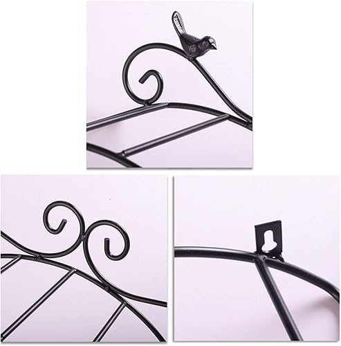 Miniatura 4 de Y&J Soporte de manguera de jardín, soporte negro resistente, estante de almacenamiento de tubería de agua, soporte de manguera montado en la pared,