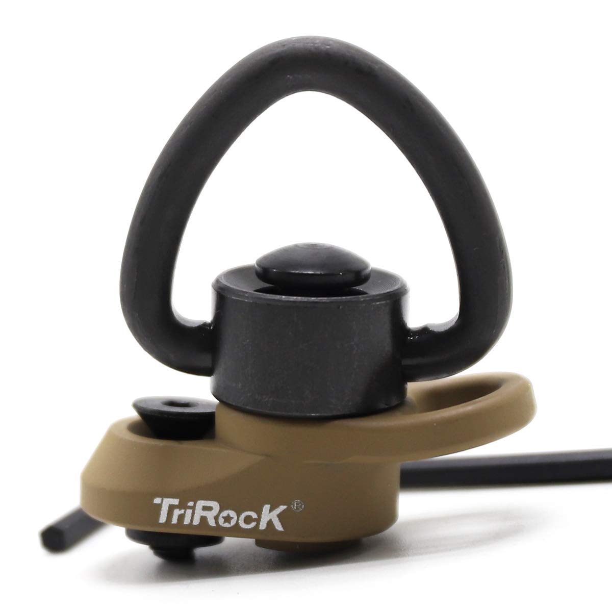 Trirock Keymod Sling Swivel Heart-shape loop with Push Button TAN/FDE QD base & Sling Mount with a Hole for Snap Clip Hook Spring