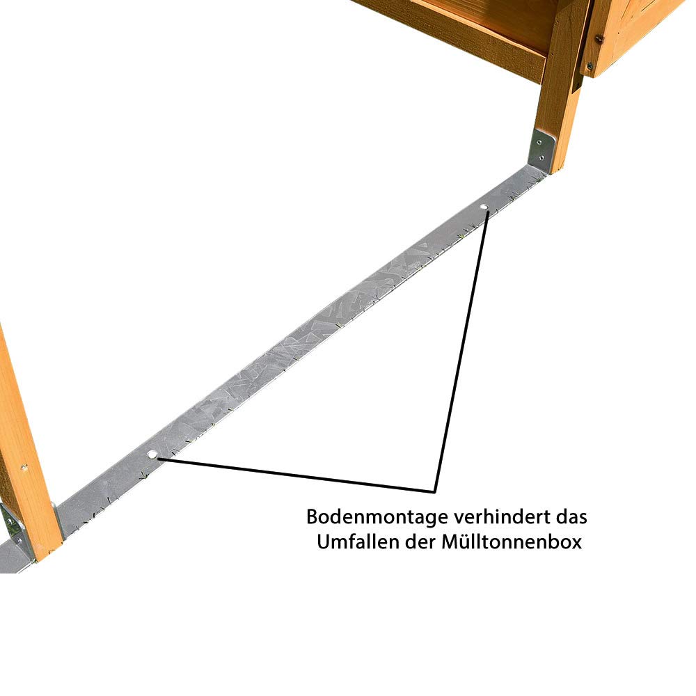 Melko Cache-poubelle 240 l en bois 140 x 85 x 127 cm avec paroi arrière