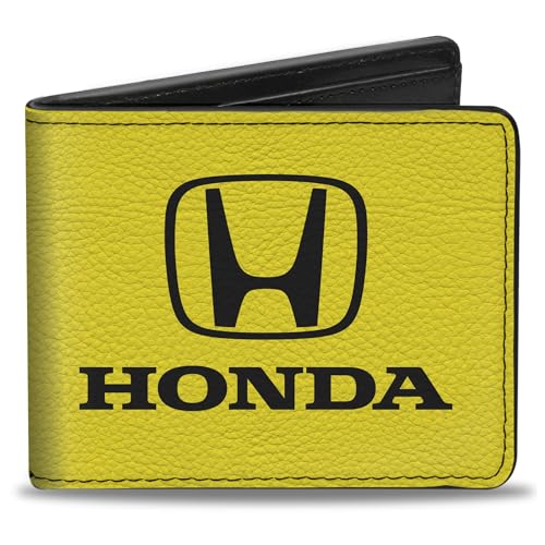Buckle-Down Standard PU Bifold Wallet-Honda Yellow/Black, Multicolor, 4.0
