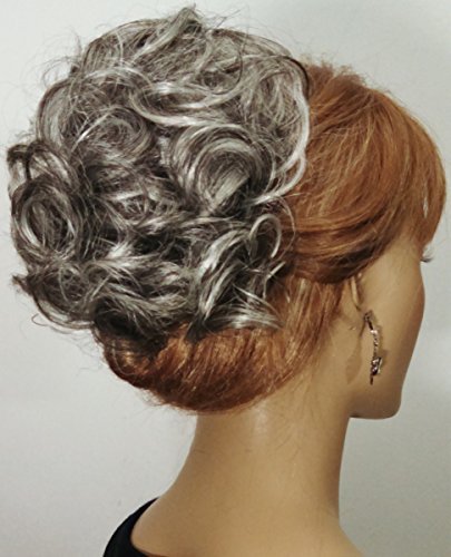 CARMEN Clip On Hairpiece by Diamond - Gray - 44-60 Off Black-Gray-Silver Mix