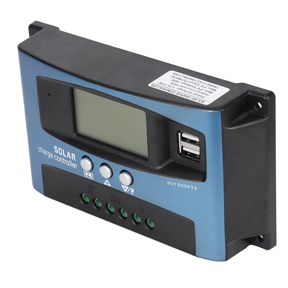 Solar Charge Regulator, MPPT 40/50/60/100A Solar Charge Controller Dual USB LCD Display 12V 24V for Electrical Replaceable Accessory(60A-60A)-image-13