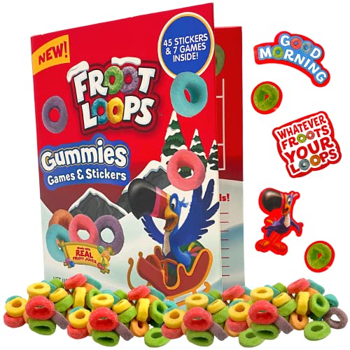 Easter Candy Froot Loops Gummies Story Book Box with 45 Stickers, 4 Ounces