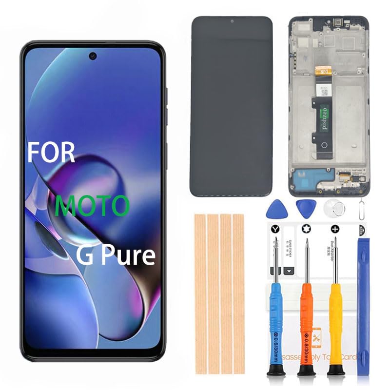 OEM 6.5 inch LCD Digitizer for Motorola G Pure Screen Replacement XT2163 XT2163DL XT2163-4 Touch Display, Full HD Digitizer Assembl with Full