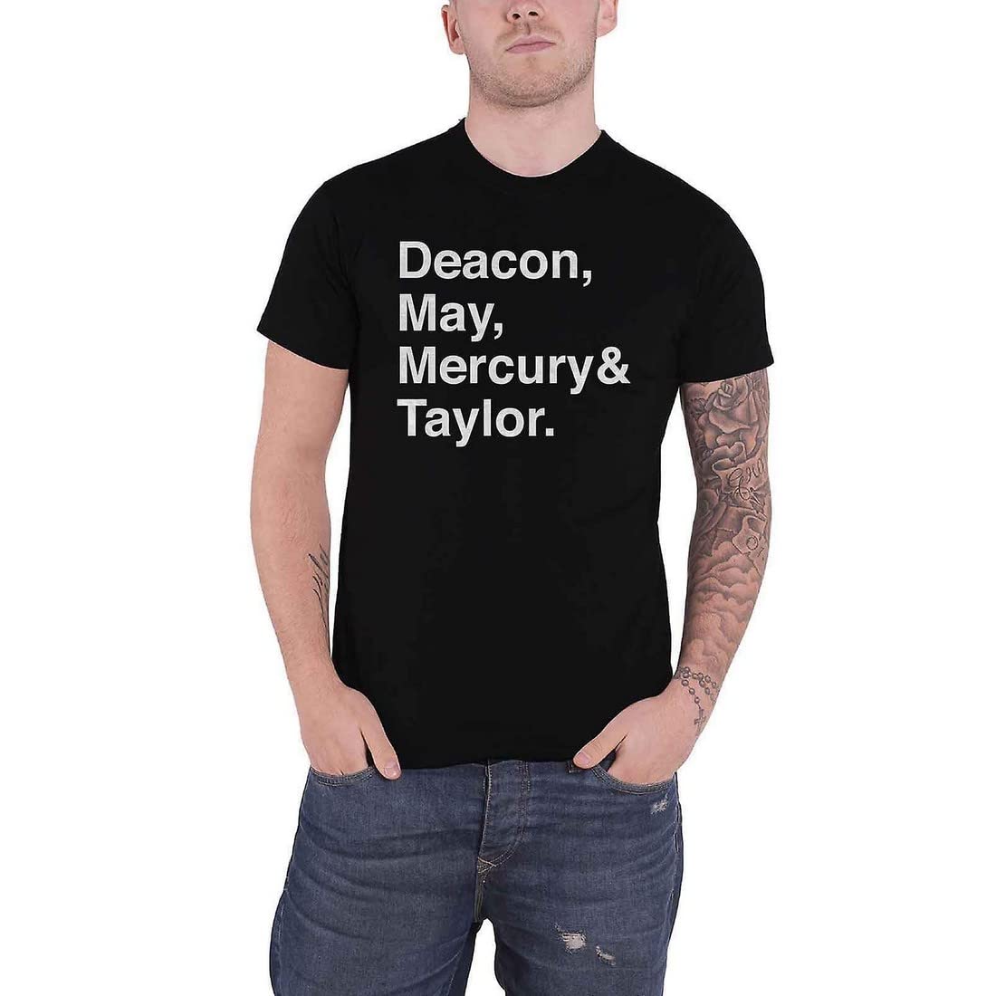 Queen T Shirt Helvetica Names Band Logo Official Black L