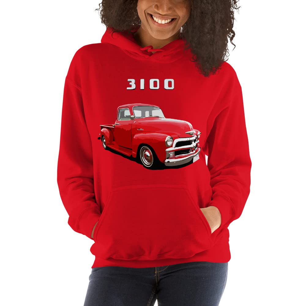 Bluza z kapturem Red Chevy 3100 Antique Pickup Truck