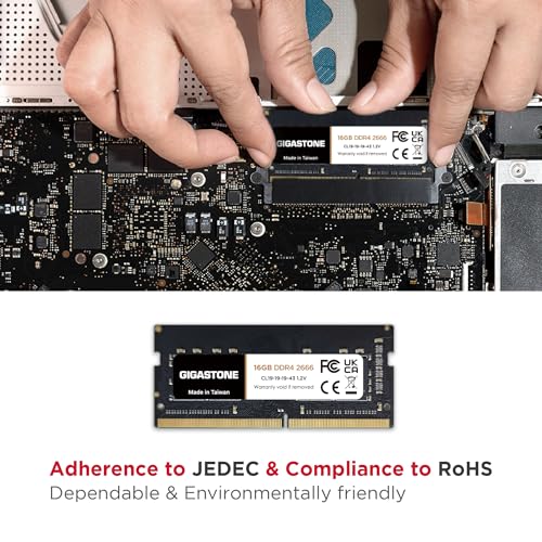 Image of 【DDR4 RAM】 Gigastone Laptop RAM 16GB DDR4 16GB DDR4-2666MHz PC4-21300 CL19 1.2V 260 Pin Unbuffered Non ECC SODIMM for Notebook Laptop Memory Module (Laptop ONLY)
