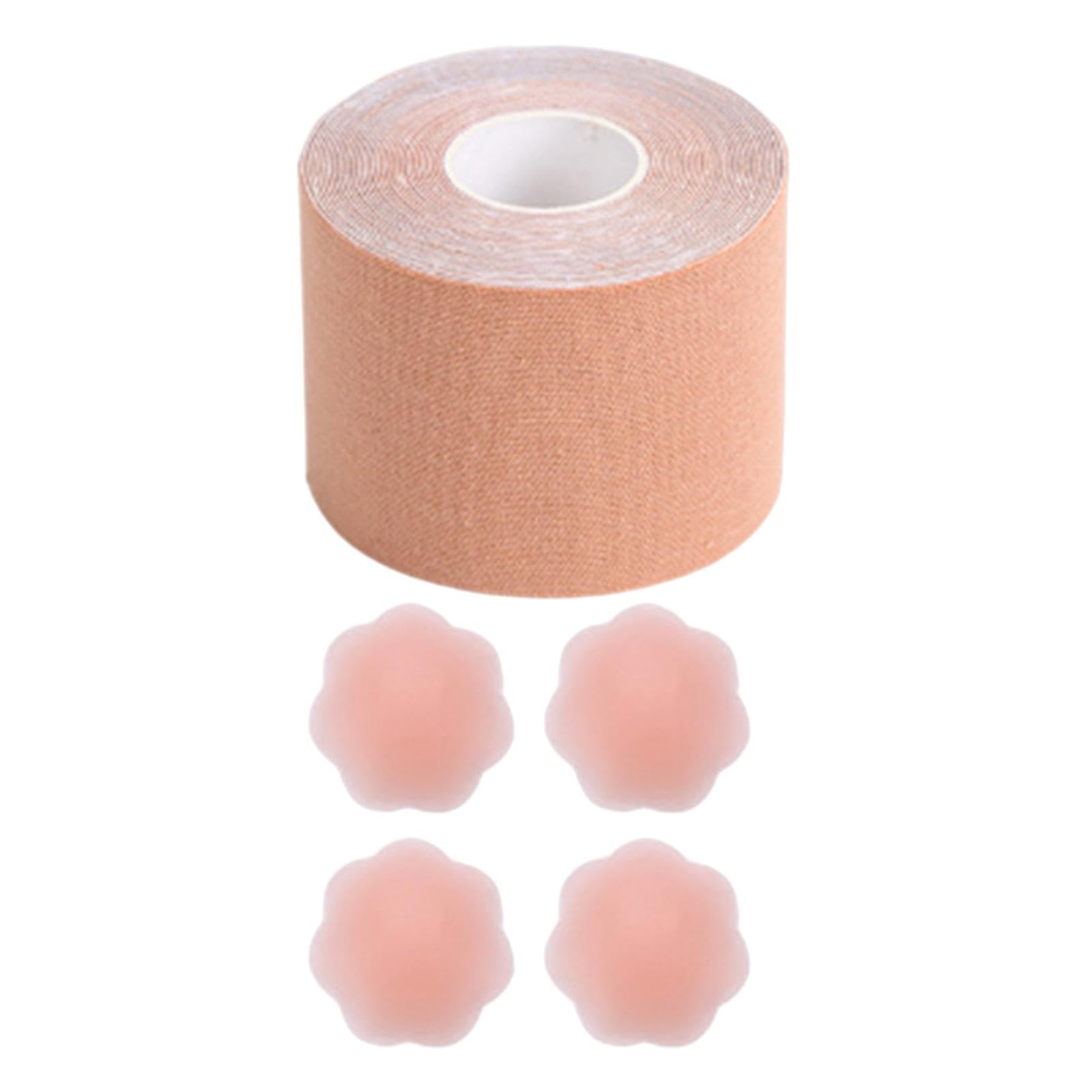 Breast Tape Sweatproof 5M Chest Sticker Women Breast Cover for Wedding Dress Skin Color 5cm-image-16