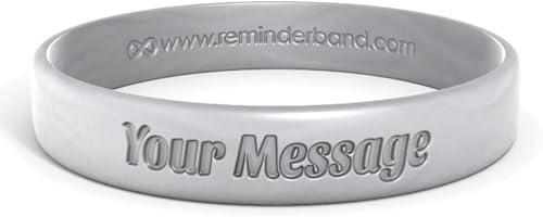 Reminderband - Pulsera clásica de silicona 100% personalizada Pulsera de goma de silicona personalizada Personalizable, eventos, regalos, apoyo,