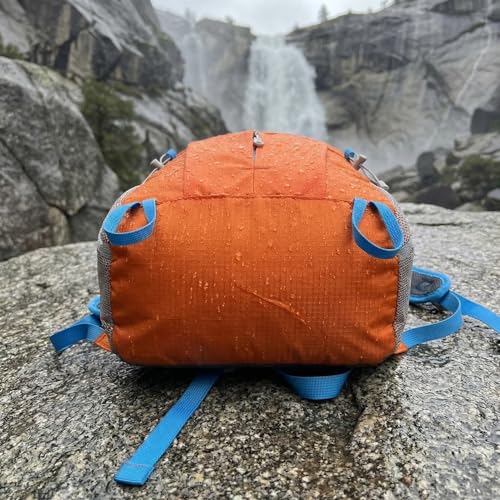 Mochila deportiva ultraligera plegable impermeable naranja miniatura 5