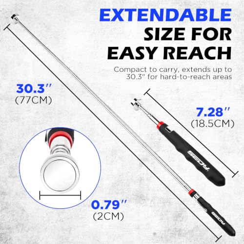 2-Pack Telescoping Magnetic Pickup Tool, 40 lb Pull Force, 30-Inch Extendable Magnetic Grabber Stick with Non-Slip Handle for Automotive Repair, Garage and Retrieving Screws, Nuts, Bolts and Nails - Image 2