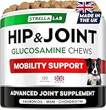 STRELLALAB – Treats Over Tablets! Advanced Dog Joint Supplement Chews – Hip & Joint Health Care with Glucosamine & Chondroitin – Made in UK – Senior & Adult - 120 Count