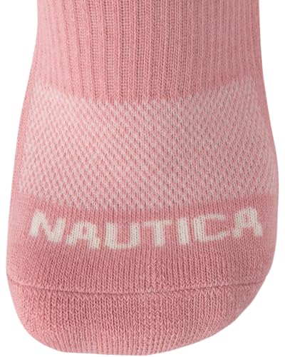 Image of Nautica Womens No Show Socks Moisture Wicking Low Cut Ankle Socks, 12 Pack | Moisture Wicking Dri-Motion Fabric, Cushioned Key Areas, Banded Arch Support, No Show Low Cut, Shoe Size 4-10