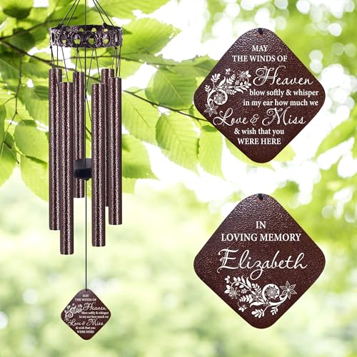 Image of ASTARIN Personalized Memorial Wind Chimes, Customized Wind Chime for Loss of Loved One /Mother /Father, Wind Chimes for Outside Garden Decoration, Sympathy Gifts for Women /Man