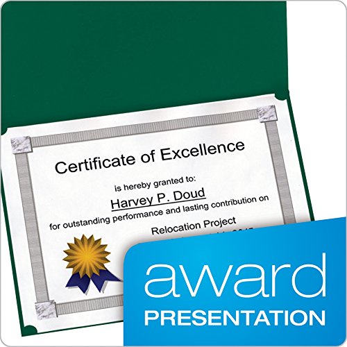 Oxford Certificate Holders, Green, 11.25X8.75, 5 Per Box (29900605Bgd) #TOP1
