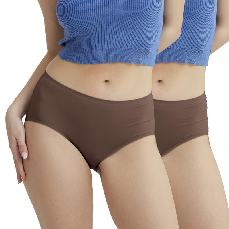 b'there Modern Natural Balance Women's Seamless Full Brief - Soft Modal Fabric, Breathable, No-Show Underwear for Everyday Comfort- Pack of 2-picture-12
