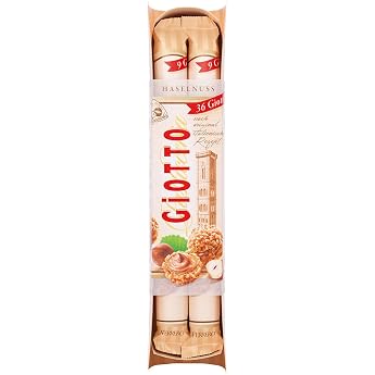 GiOTTO - Italian Recipe Pastry Speciality 4 Sticks of 38.7 g | Waffle balls with milk hazelnut cream &amp; mini hazelnut pieces, 
