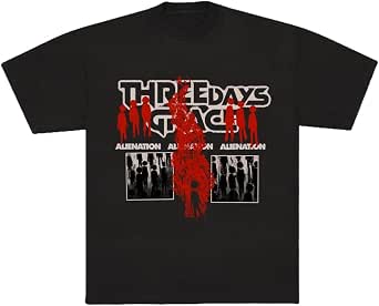 Amazon.com: Three Days Grace Official Merch Alienation T-Shirt, Black ...