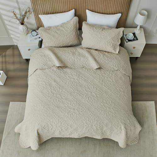 Image of Kingnex Oversized King Bedspreads 128x120 Beige