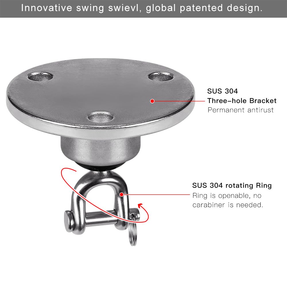BeneLabel Speed Bag Pivotant en acier inoxydable avec rotation à 360 ° – Pivotant de boxe pour sac de frappe – Installation facile sur support de sac de frappe suspendu
