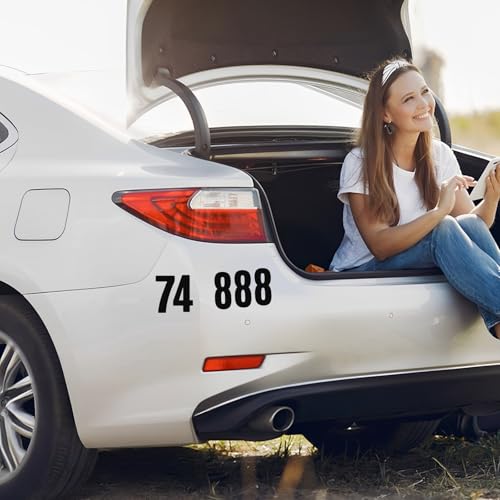 5 Blatt Zahlen Aufkleber, Schwarz Hausnummer Klebend, 0 bis 9 Reflektierende Vinyl Klebebuchstaben Wetterfest für Briefkasten, Postkasten, Hausnummern, Schilder, Mülltonnen