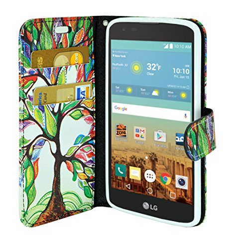 Lg K7 Wallet Case,Lg Tribute 5 Case, Customerfirst, Wallet Leather Case Premium Pouch Id Credit Card Cover Flip Folio Book Style With Money Slot For Lg K7 (Dreamy Tree) #TOP2