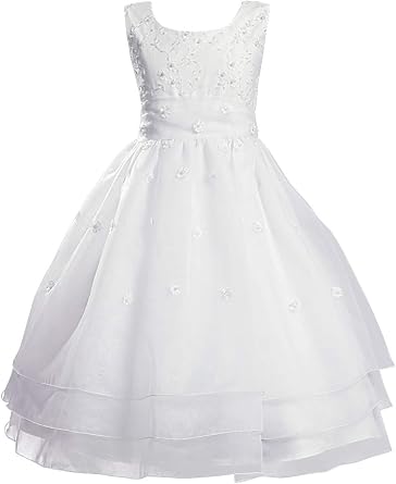 First Communion Dresses for Girls 7-16 Holy 1st Communion Dress White Vestidos de Primera Comunion para Ninas Size