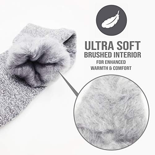 Mens Thermal Socks, 2 or 4 Pairs Ultra Soft Brushed Interior, Warm Winter Extreme Weather Crew Sock2