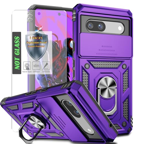 Coque Pixel 7A antichoc violette robuste avec béquille magnétique