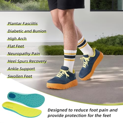 Men's Orthopedic Diabetic Wide Tennis Shoes: Fit Plantar Fasciitis Orthotic Arch Support Heel Spur Bunions Recovery Sneakers, Comfort Fashion Travel Sport Road Running Shoes Dark Blue Size 94
