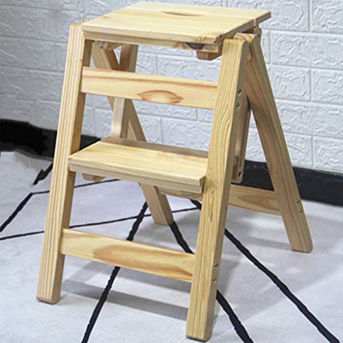 Taburete de escalada para interiores de madera con pedal de 2 capas 4
