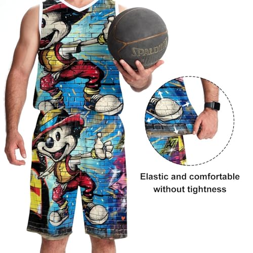 Combinaison de basket-ball avec poches maillot uniforme équipe graffiti 5XL