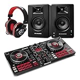 Numark Mixtrack Platinum FX DJ Controller and M-AUDIO BX3 Pair Bluetooth Studio Monitors with Headphones for Studio Recording, Music Production, Podcasting, Streaming