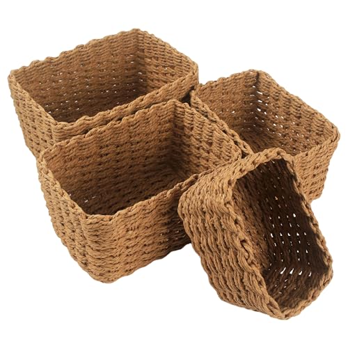 4 Stück Aufbewahrungskorb Geflochten,Korb Geflochten,Kleine Körbchen...