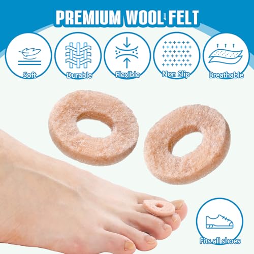 Image of Breling 120pcs Corn Cushions Callus Pads Soft Felt Oval Corn Removers Cushions Protectors for Feet Self stick Adhesive Foot for Toes Relief Pain from Blisters Heel Frictions (Oval,Skin Tone)