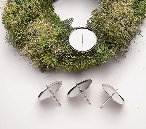 GLOREX Advent Wreath Candle Holder, Silver, diameter: 60 MM