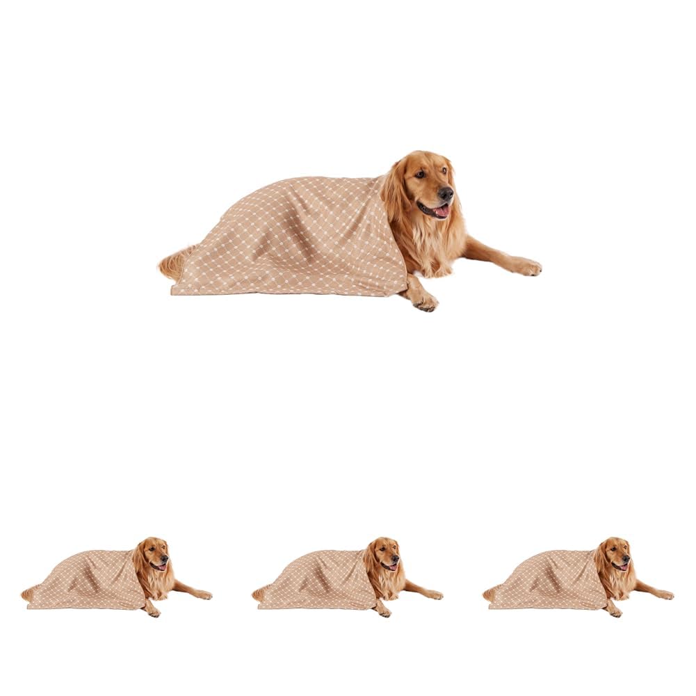 Bone Dry Pet Grooming Towel Collection Absorbent Microfiber X-Large, 41x23.5, Trellis Taupe (Pack of 4)