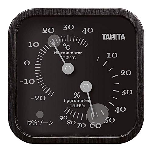 タニタ タニタ 温湿度計 TT-570-BK ブラック 7.5cm角 -20～40℃ (温湿度