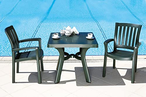 Compamia Viva 31" Resin Square Patio Dining Table In Green, Commercial Grade #TOP2