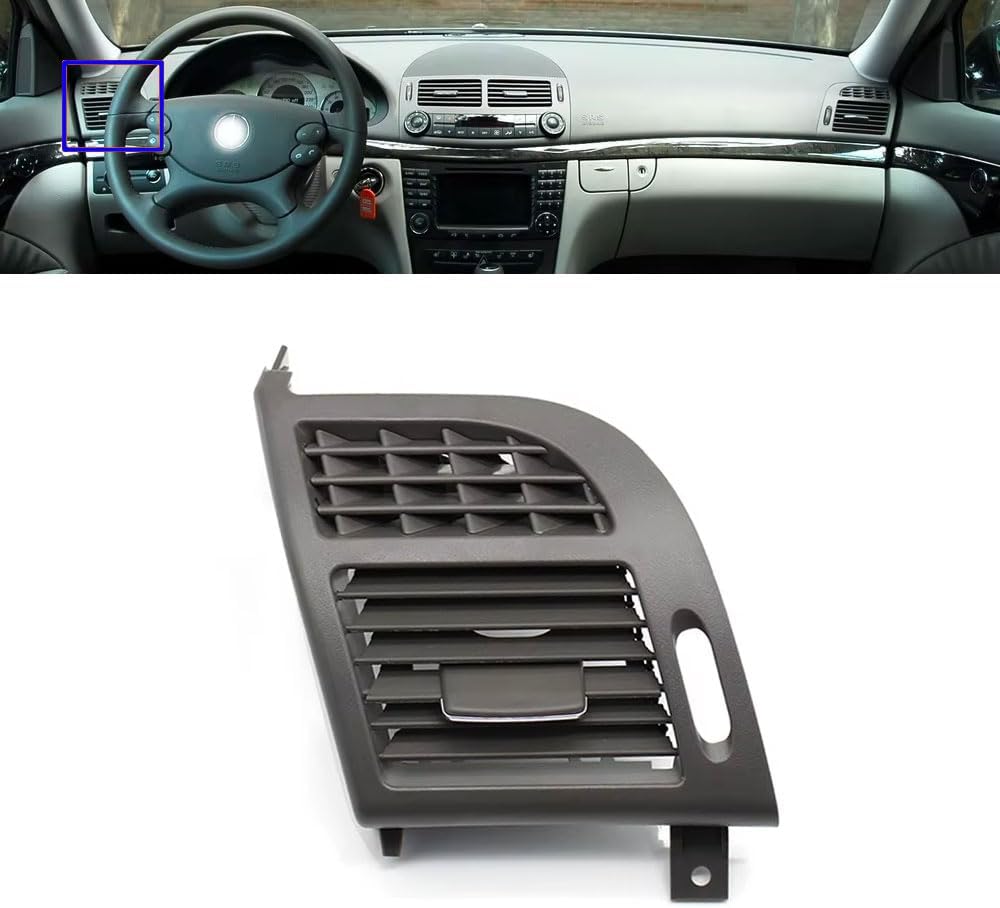 Compatible with Mercedes Benz E Class W211, Front Left Air Vent Outlet Cover, Interior AC Air Conditioning Grille Panel Trim Replacement 2003 2004 2005 2006 2007 2008 (Black, Left)